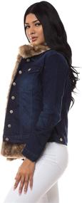 img 1 attached to Aphrodite Stretch Denim Jacket for Women - Casual Button Down Trucker Jeans Outwear with Fashionable Stretch