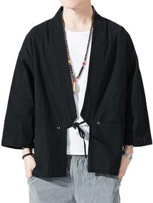 img 1 attached to Seidarise Kimono Cardigan Noragi Japanese Men's Clothing