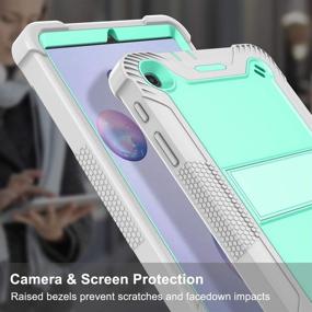 img 2 attached to 🔒 BAISRKE Heavy Duty Rugged Hybrid Case for Galaxy Tab A 8.4 2020 - Turquoise: Ultimate Shockproof Protection