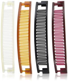 img 1 attached to 🔀 Goody Classics Clincher Comb 5" (35955) - Assorted Colors Pack of 4