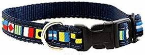 img 1 attached to 🐶 Nautical Code Flag Dog Collar: Stylish and Durable (M Size: 13 to 18 inches)