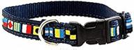 🐶 nautical code flag dog collar: stylish and durable (m size: 13 to 18 inches) logo