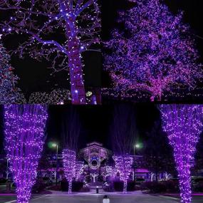 img 2 attached to 🌟 Twinkle Star Solar String Lights Halloween Decoration: 98FT 300 LED Purple Fairy Light for Outdoor/Indoor Decor, Waterproof & Solar Powered, Perfect for Garden Backyard Patio Yard Holiday Party