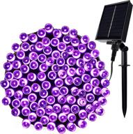 🌟 twinkle star solar string lights halloween decoration: 98ft 300 led purple fairy light for outdoor/indoor decor, waterproof & solar powered, perfect for garden backyard patio yard holiday party логотип