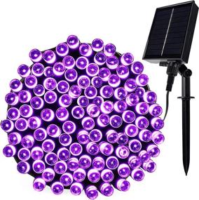 img 4 attached to 🌟 Twinkle Star Solar String Lights Halloween Decoration: 98FT 300 LED Purple Fairy Light for Outdoor/Indoor Decor, Waterproof & Solar Powered, Perfect for Garden Backyard Patio Yard Holiday Party
