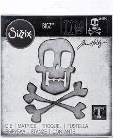 img 4 attached to 💀 Sizzix Skull & Crossbones by Tim Holtz Dies: Versatile One Size Design for Creating Skull and Crossbones