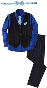 img 4 attached to 👔 Stylish Toddler Pinstripe Formal Tuxedo: Boys' Wedding Clothing, Suits, Sport Coats & More