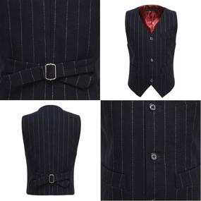 img 1 attached to 👔 Stylish Toddler Pinstripe Formal Tuxedo: Boys' Wedding Clothing, Suits, Sport Coats & More