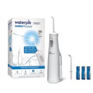 💦 waterpik cordless water flosser for travel & home, battery operated, portable & ada accepted - cordless express, wf-02 (white) logo