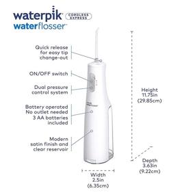 img 1 attached to 💦 Waterpik Cordless Water Flosser for Travel & Home, Battery Operated, Portable & ADA Accepted - Cordless Express, WF-02 (White)