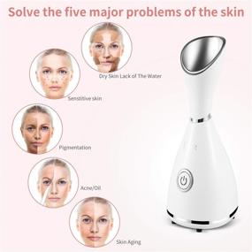 img 1 attached to 🌬️ Nano Ionic Facial Steamer with Deep Cleaning SPA Humidifier - Surwit: Moisturize Skin, Cleanse Pores, Blackhead Remover Kit, Hair Band, Face Brush Included