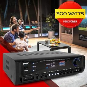 img 2 attached to 🎧 Pyle PT390AU Home Audio Power Amplifier: 300W 4 Channel Theater Power Stereo Sound Receiver Box with USB, RCA, AUX, Mic w/ Echo, LED, Remote – Ideal for Speaker, iPhone, PA, Studio Use