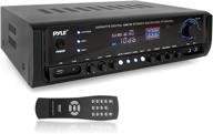 🎧 pyle pt390au home audio power amplifier: 300w 4 channel theater power stereo sound receiver box with usb, rca, aux, mic w/ echo, led, remote – ideal for speaker, iphone, pa, studio use logo