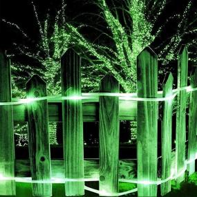 img 2 attached to 🌞 Oluote Solar Rope Lights - 200 LEDs, 66ft/20M, 2 Modes - Waterproof Solar String Copper Wire Light for Outdoor Garden Yard Path Fence Tree Wedding Party Decorative (Green, 66ft)