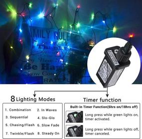 img 2 attached to 🎄 82ft 200 LED Indoor Outdoor Christmas Lights: Multi-Color Fairy String Lights for Garden, Yard, Party, Holiday, Xmas Tree Decorations - Connectable & Timer