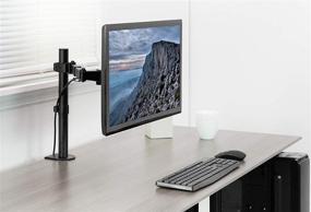 img 3 attached to VIVO Single LCD Monitor Desk Mount: Fully Adjustable Stand for 13-32 inch Screens, Tilt, Swivel, Max VESA 100x100