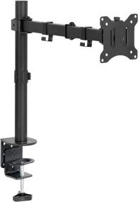 img 4 attached to VIVO Single LCD Monitor Desk Mount: Fully Adjustable Stand for 13-32 inch Screens, Tilt, Swivel, Max VESA 100x100