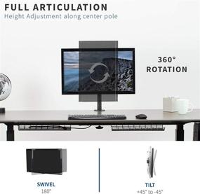 img 1 attached to VIVO Single LCD Monitor Desk Mount: Fully Adjustable Stand for 13-32 inch Screens, Tilt, Swivel, Max VESA 100x100