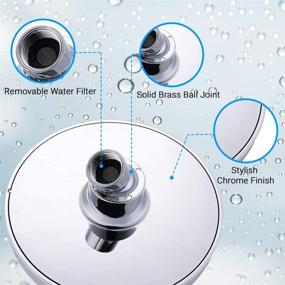 img 1 attached to 🚿 Enhance Your Shower Experience with TrueWater 6 Inch Round High Pressure Rain Shower Head - Luxury Modern Chrome Look, Adjustable Replacement for Tool-Free Installation