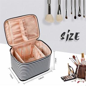 img 1 attached to 💼 OCHEAL Large Travel Cosmetic Bag: Washable Make Up Organizer Case -Black/White Stripes, for Women