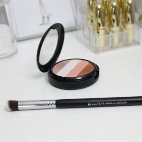 img 1 attached to Mini Flat Angle Contouring Makeup Brush - Beauty Junkees Kabuki Nose Brush, Small Angled for Sculpting, Bronzer, Highlighter with Liquid Cream Powder Cosmetics, Dense, Vegan Synthetic