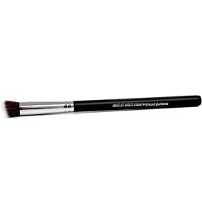 img 4 attached to Mini Flat Angle Contouring Makeup Brush - Beauty Junkees Kabuki Nose Brush, Small Angled for Sculpting, Bronzer, Highlighter with Liquid Cream Powder Cosmetics, Dense, Vegan Synthetic