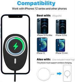 img 2 attached to Intoval Wireless Car Charger Mount for iPhone 12 Series and Other Phones, Magsafe Car Charger Replacement with Magnetic Magic Sticker (C1, Gray)