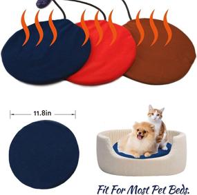 img 2 attached to 🐱 Safe and Waterproof Self-Heating Cat Heating Pad - Adjustable Warming Mat for Cats and Small Dogs (Round, Blue)