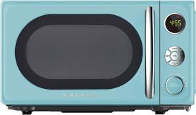 img 4 attached to 🔵 Galanz GLCMKA07BER-07 Retro Microwave Oven, LED Lighting, Easy Grip Handle, Child Safety Lock, Bebop Blue, 0.7 cu ft