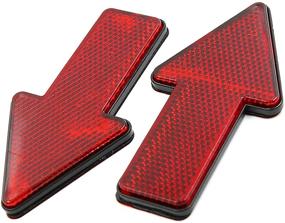 img 2 attached to 🚦 Enhance Your Vehicle's Safety with AUTUT 4-Inch Car Reflective Sticker Red Arrow Shape Reflector Strips – Pack of 4