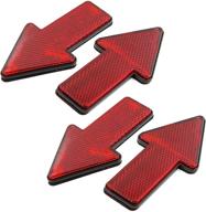 🚦 enhance your vehicle's safety with autut 4-inch car reflective sticker red arrow shape reflector strips – pack of 4 logo