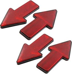 img 3 attached to 🚦 Enhance Your Vehicle's Safety with AUTUT 4-Inch Car Reflective Sticker Red Arrow Shape Reflector Strips – Pack of 4