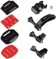 📷 hsu universal rotary extension mount set for gopro hero 10, 9, 8, 7, 6 & 5 (2018) - gopro extension arm with quick release buckle clip, basic base mount and thumb screw logo