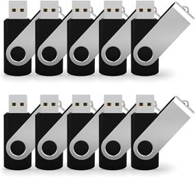 img 4 attached to 💽 10 Pack of JUANWE 8GB USB Flash Drives - USB 2.0 Thumb Drives - Fold Storage Memory Stick with Swivel Design - Black