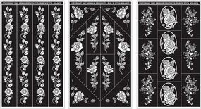 img 1 attached to Armour Products Rub n' Etch Glass Etching Stencils: 5x8 Inches, 3-Pack Rose Designs - Enhance Your Glass Artistry with 12-7042