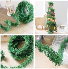 img 2 attached to 🎄 Artiflr 2 Strands 40 Feet Christmas Garland, Artificial Soft Greenery Pine Garland for Wedding Party, Stairs, Fireplaces Decoration - Perfect for Indoor/Outdoor Use