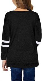 img 2 attached to Remikstyt Sleeve Striped Crewneck Casual Girls' Clothing