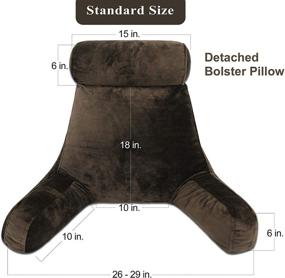 img 3 attached to 📚 VLAVEN 291818SM-CH02 Reading Lumbar Support Pillow for Children - Contoured Body Positioner, Standard Size in Chocolate