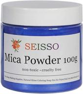 100g/3.53oz blue mica powder pigments: ideal for lip gloss, epoxy resin, bath bombs, candle making, nail art - high-quality dye for enhanced results logo