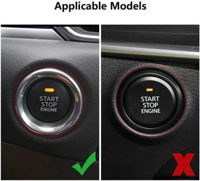 img 2 attached to 🔴 Enhance Your Mazda's Interior with LECART 2Pcs Red Start Stop Engine Button Cover - Stylish Auto Keyless Ignition Button Trims for Men and Women