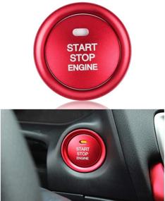 img 4 attached to 🔴 Enhance Your Mazda's Interior with LECART 2Pcs Red Start Stop Engine Button Cover - Stylish Auto Keyless Ignition Button Trims for Men and Women