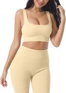 🏋️ ultimate women's workout outfits: yoga set with seamless ribbed sports bra & tight shorts - premium gym suit for maximum comfort and performance logo