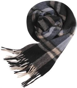 img 1 attached to 🧣 WAMSOFT 100% Pure Wool Scarf: Stay Warm and Stylish with Thick Long Plaid Scarf Winter Tartan Scarves for Men Women