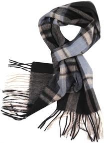 img 4 attached to 🧣 WAMSOFT 100% Pure Wool Scarf: Stay Warm and Stylish with Thick Long Plaid Scarf Winter Tartan Scarves for Men Women