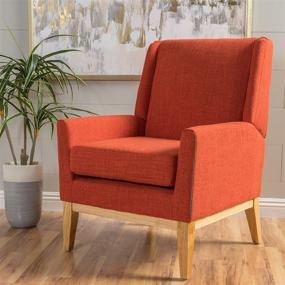 img 3 attached to 🧡 Christopher Knight Home Aurla Fabric Accent Chair in Subtle Orange