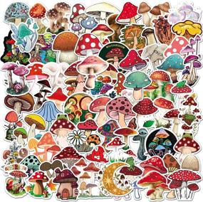 img 4 attached to Pack of 100 Mushroom Stickers - Vinyl Decals for Water Bottles, Hydroflask, Books, MacBook, Laptop, and Phone Cases