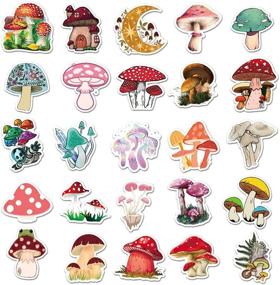 img 2 attached to Pack of 100 Mushroom Stickers - Vinyl Decals for Water Bottles, Hydroflask, Books, MacBook, Laptop, and Phone Cases