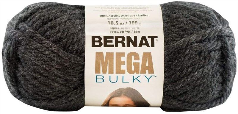 BERNAT MEGA BULKY YARN, 5 COLORS AVAILABLE, 1 Skein 64 YDS, 10.5 oz 100%  Acrylic