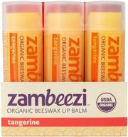 🍯 zambeezi organic, fair trade beeswax lip balm - tangerine 3 pack - ethically sourced - nourish your lips naturally logo