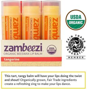 img 3 attached to 🍯 ZAMBEEZI Organic, Fair Trade Beeswax Lip Balm - Tangerine 3 Pack - Ethically Sourced - Nourish Your Lips Naturally